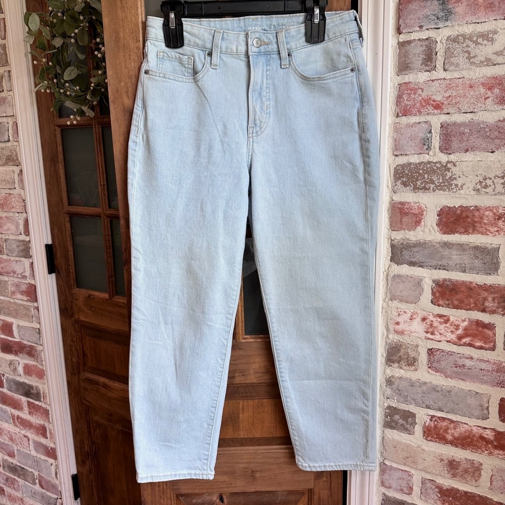 Old‎ Navy OG Straight Jeans Women Light Wash High Rise Mom 90s Classic 6 Petite